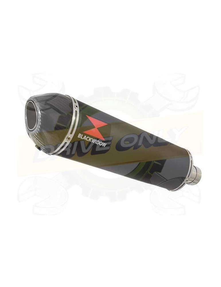 ZX10R ZX10-R E8F E9F E10F 08 09 10 Decata / Tube de raccord & Silencieux Ovale Noir en Inox + Canule en Carbone 400mm