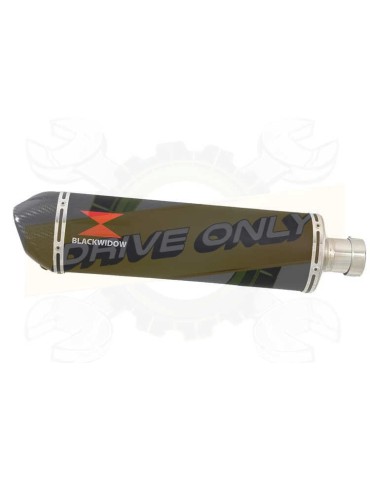 ZX10R ZX10-R E8F E9F E10F 08 09 10 Decata / Tube de raccord & Silencieux Ovale Noir en Inox + Canule en Carbone 400mm