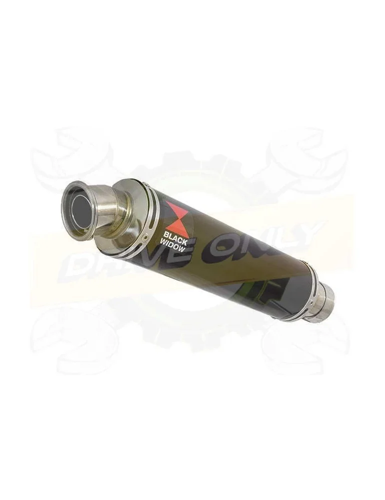 ZX10R ZX10-R E8F E9F E10F 08 09 10 Decata / Tube de raccord & Silencieux Rond Noir en Inox 350mm