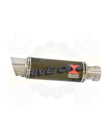 ZX10R ZX10-R E8F E9F E10F 08 09 10 Decata / Tube de raccord & Silencieux Rond GP Style Noir en Inox 230mm