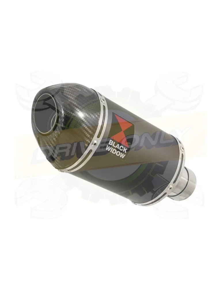 KTM RC 200 2011-2016 Decata Silencieux Kit & Silencieux Ovale Noir En Inox + Canule en Carbone 200mm