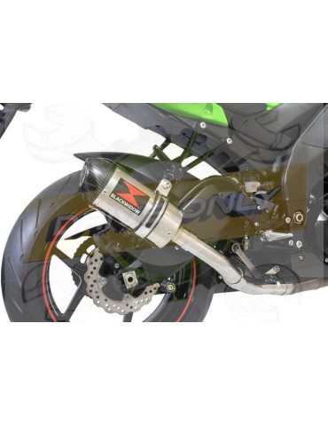 ZX10R ZX10-R E8F E9F E10F 08 09 10 Decata / Tube de raccord & Silencieux Ovale en Inox + Canule en Carbone 200mm