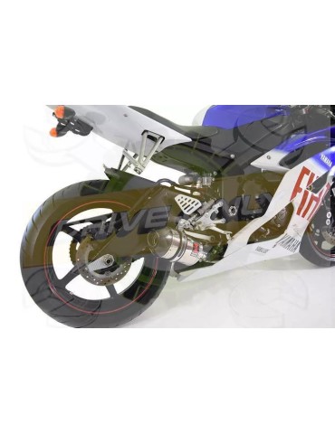 R6 2006-2016 Silencieux Kit &Silencieux Ovale En Inox + Canule en Carbone 200mm