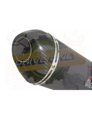 R6 2006-2016 Silencieux Kit & Silencieux Ovale Noir En Inox + Canule en Carbone 200mm