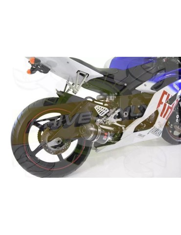 R6 2006-2016 Silencieux Kit & Silencieux Ovale Noir En Inox + Canule en Carbone 200mm