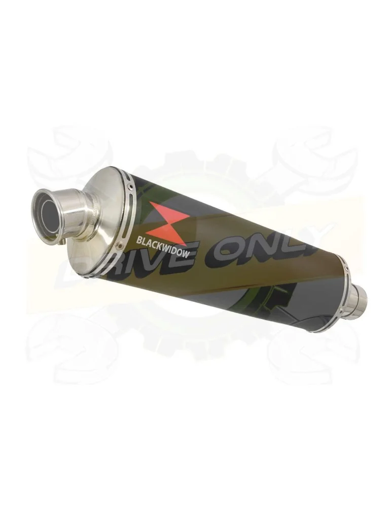 R6 YZF600 2006-2016 Passage Haut Décatalyseur Ligne complète & Silencieux Ovale Noir en Inox 400mm