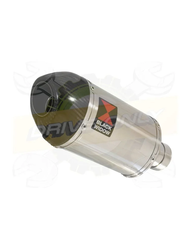 R6 YZF600 2006-2016 Passage Haut Décatalyseur Ligne complète & Silencieux Ovale en Inox + Canule en Carbone 200mm