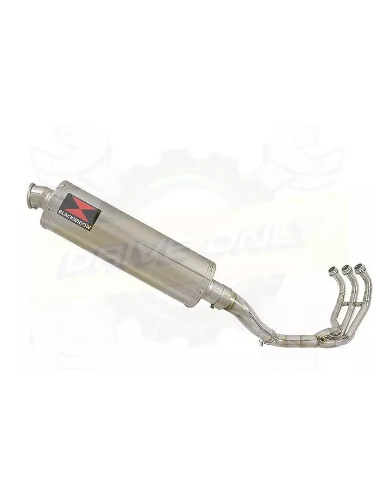 MT09 MT-09 2013-2021 High Level De-cat Exhaust System with 400mm Oval Stainless Steel Silencer