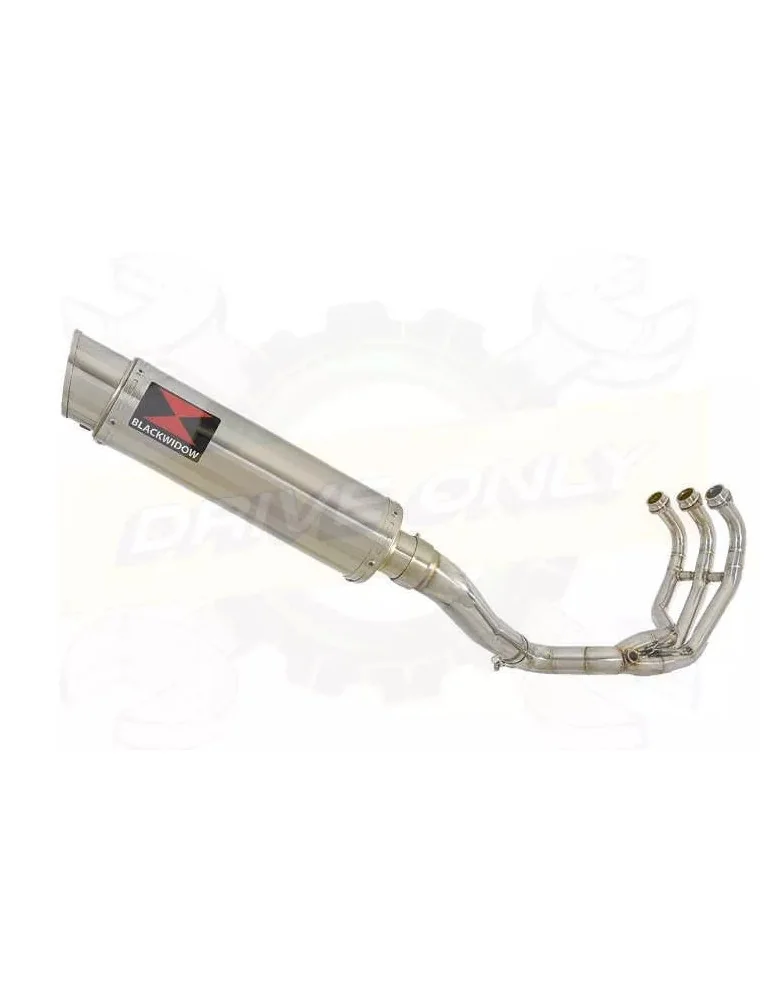 MT09 MT-09 2013-2021 High Level De-cat Exhaust System with 360mm Round GP Style Stainless Steel Silencer