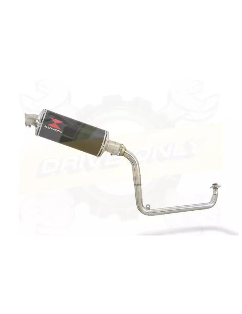 MSX 125 GROM 1-1 Exhaust System with 300mm Oval Carbon Fibre Silencer