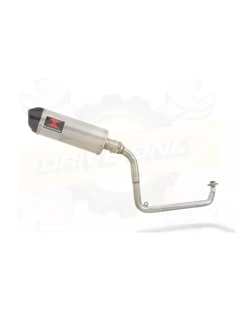 MSX 125 GROM 1-1 Exhaust System with 300mm Oval Stainless Steel Silencer with Carbon Fibre Tip