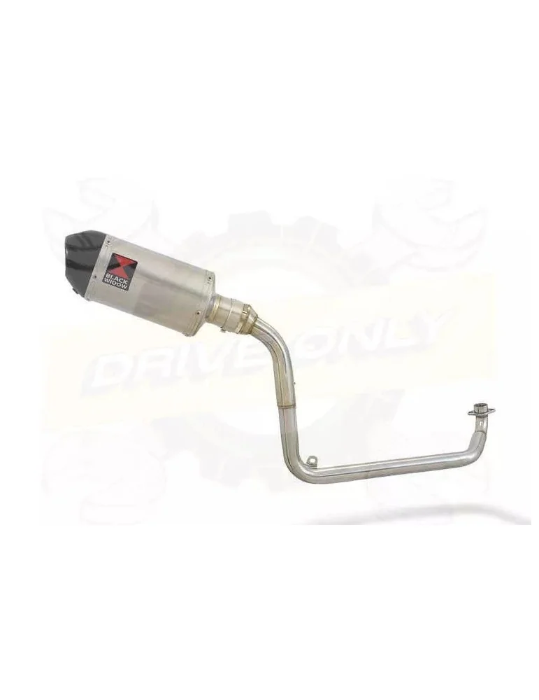 MSX 125 GROM 1-1 Exhaust System with 200mm Oval Stainless Steel Silencer with Carbon Fibre Tip