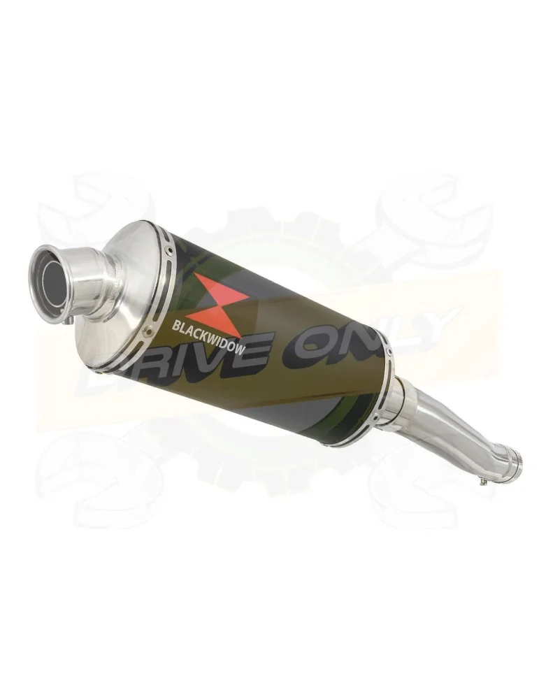 XJR 1300 2007-2016 Tube de raccord et Silencieux Ovale Noir En Inox 300mm