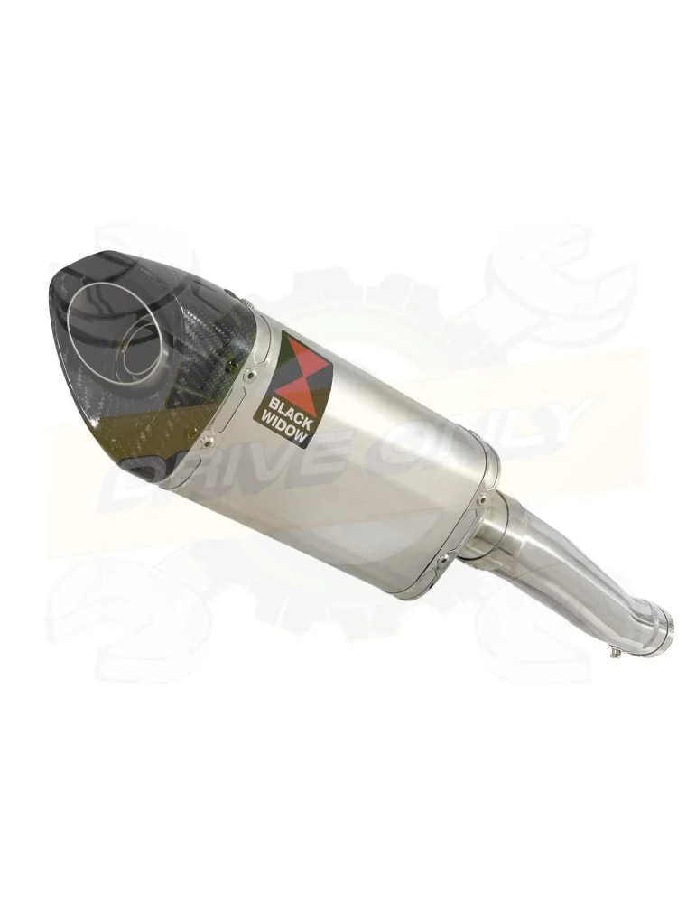XJR 1300 2007-2016 Tube de raccord et Silencieux Tri Ovale En Inox & Canule en Carbone 250mm