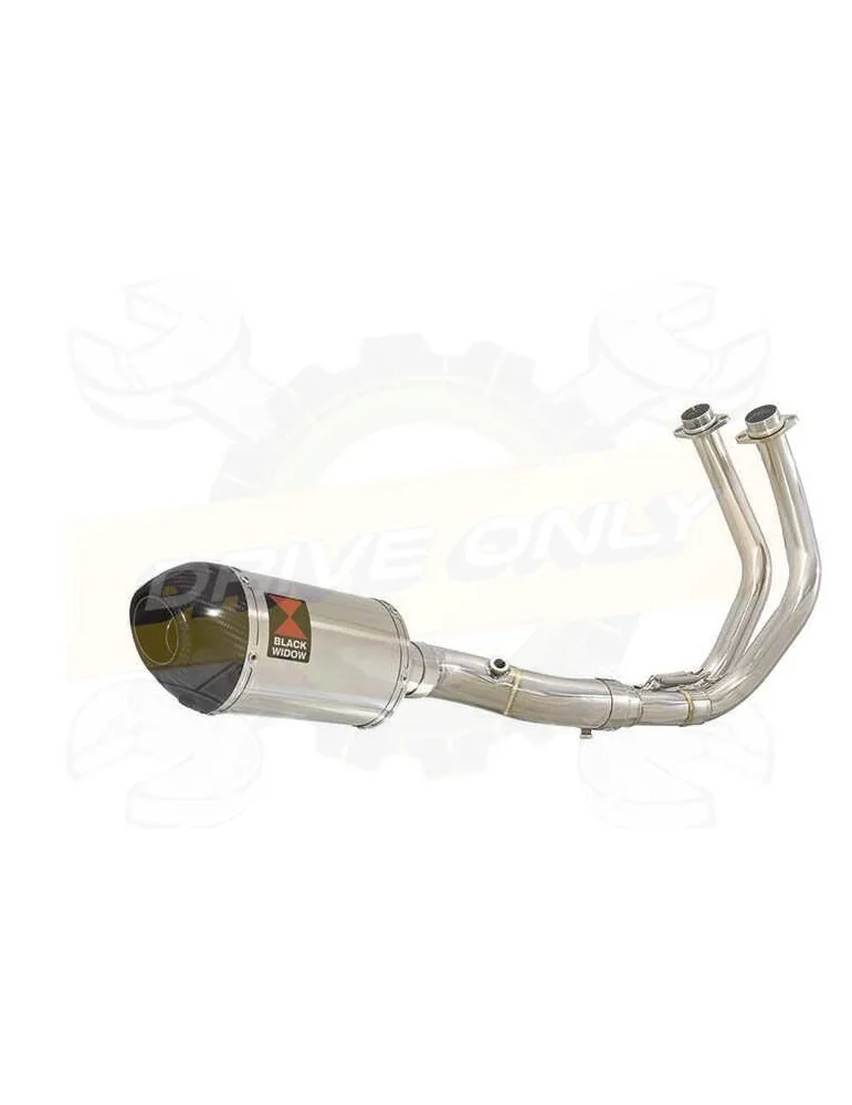 Tracer 700 2014 - 2019 Passage Bas Décatalyseur Ligne complète & Silencieux Ovale En Inox + Canule en Carbone 200mm