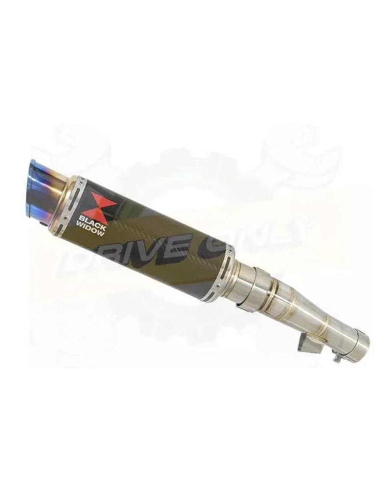 Honda NC 700 S (RC61) 2012-2014 Kit Silencieux: Silencieux Rond GP Style Carbone 230mm + Inox Anodisé Tip