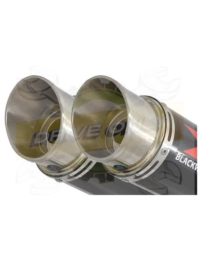 TDM 900 2-2 Silencieux Kit & Silencieux Rond GP Style Noir En Inox 360mm