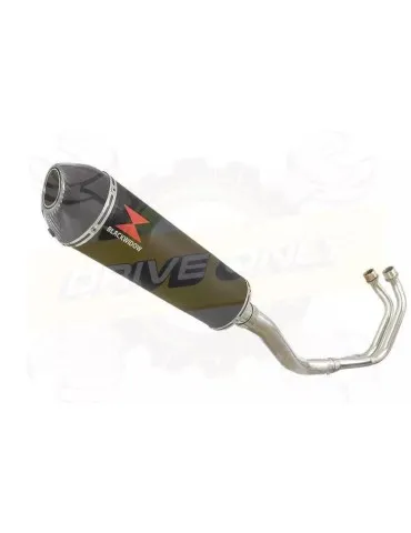 YAMAHA TDM 850 4EP / 3VD 1991 - 2001 2-1 Ligne complète & Silencieux Ovale Noir En Inox + Canule en Carbone 400mm