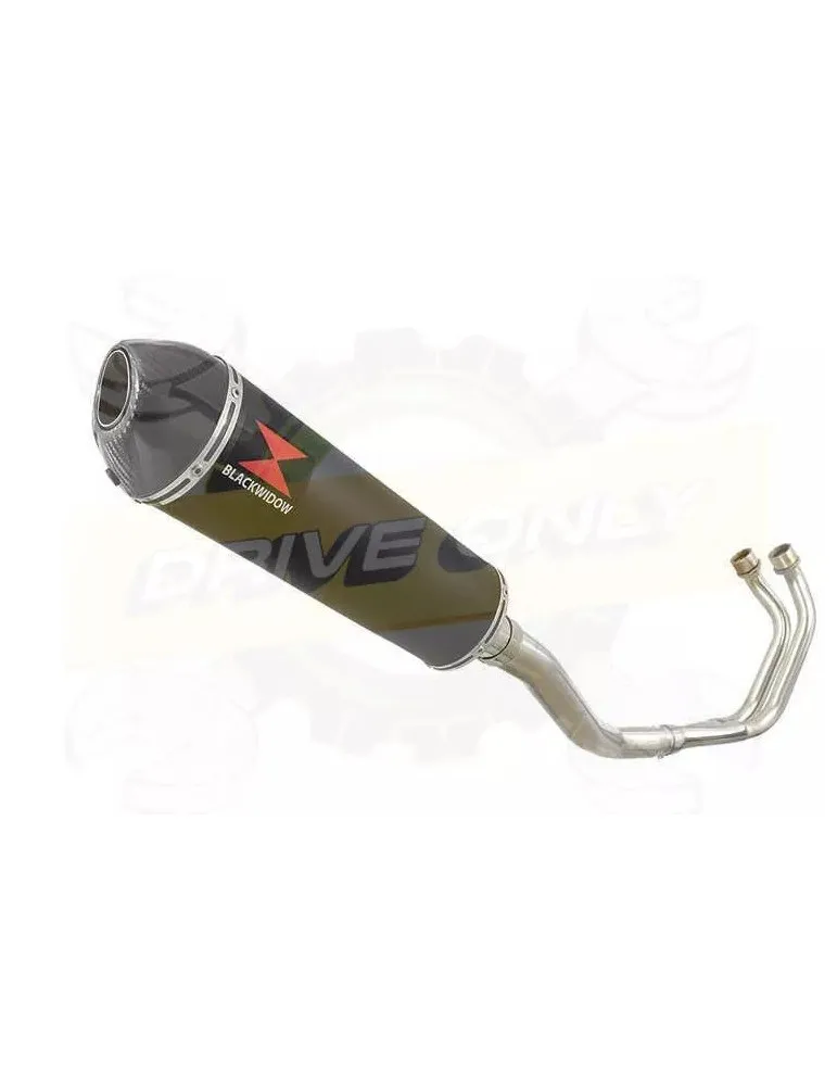 YAMAHA TDM 850 4EP / 3VD 1991 - 2001 2-1 Ligne complète & Silencieux Ovale Noir En Inox + Canule en Carbone 400mm