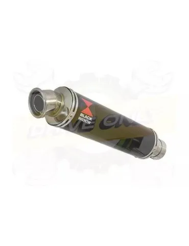 YAMAHA TDM 850 4EP / 3VD 1991 - 2001 2-1 Tube de raccord et Silencieux Rond Noir En Inox 350mm