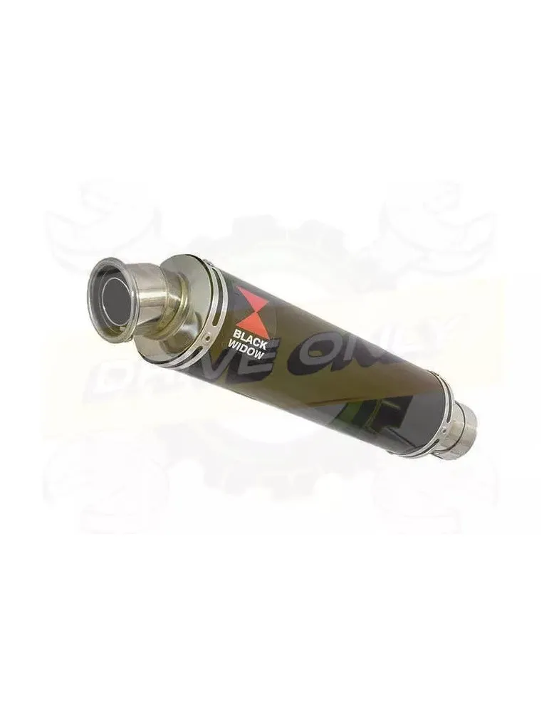 YAMAHA TDM 850 4EP / 3VD 1991 - 2001 2-1 Tube de raccord et Silencieux Rond Noir En Inox 350mm