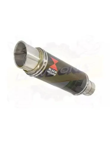 YAMAHA TDM 850 4EP / 3VD 1991 - 2001 2-1 Tube de raccord et Silencieux Rond GP En Carbone + Canule en Titane 230mm