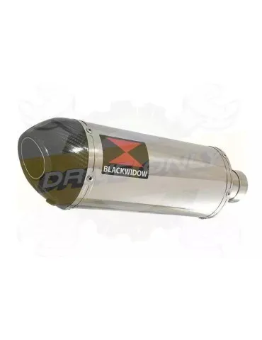 YAMAHA TDM 850 4EP / 3VD 1991 - 2001 2-1 Tube de raccord et Silencieux Ovale En Inox + Canule en Carbone 300mm