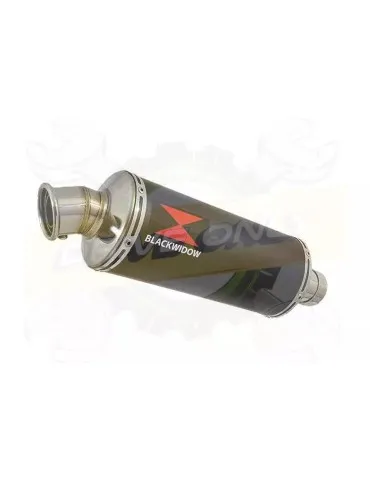 YAMAHA TDM 850 4EP / 3VD 1991 - 2001 2-1 Tube de raccord et Silencieux Rond Noir En Inox 300mm