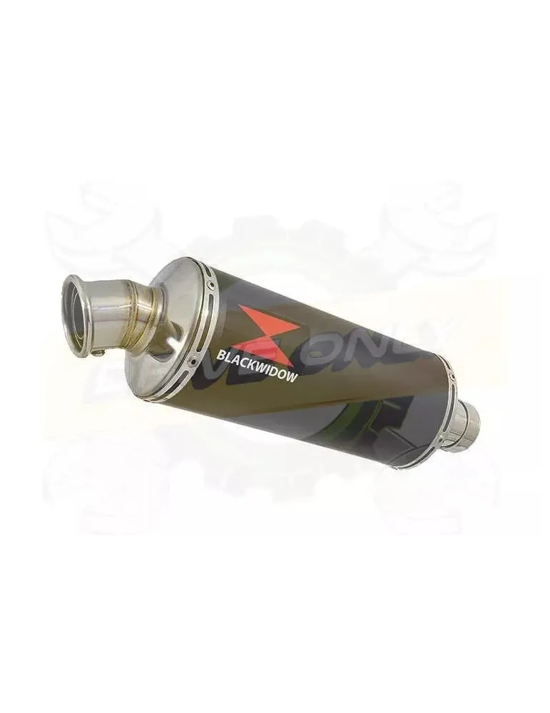 YAMAHA TDM 850 4EP / 3VD 1991 - 2001 2-1 Tube de raccord et Silencieux Rond Noir En Inox 300mm