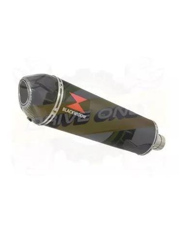YAMAHA TDM 850 4EP / 3VD 1991 - 2001 2-1 Tube de raccord et Silencieux Ovale Noir En Inox + Canule en Carbone 400mm