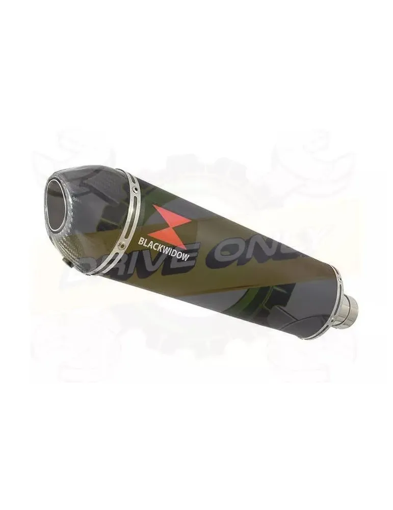 YAMAHA TDM 850 4EP / 3VD 1991 - 2001 2-1 Tube de raccord et Silencieux Ovale Noir En Inox + Canule en Carbone 400mm