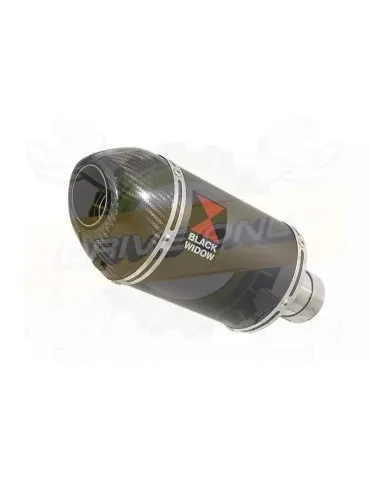 YAMAHA TDM 850 4EP / 3VD 1991 - 2001 2-1 Tube de raccord et Silencieux Ovale Noir En Inox + Canule en Carbone 200mm