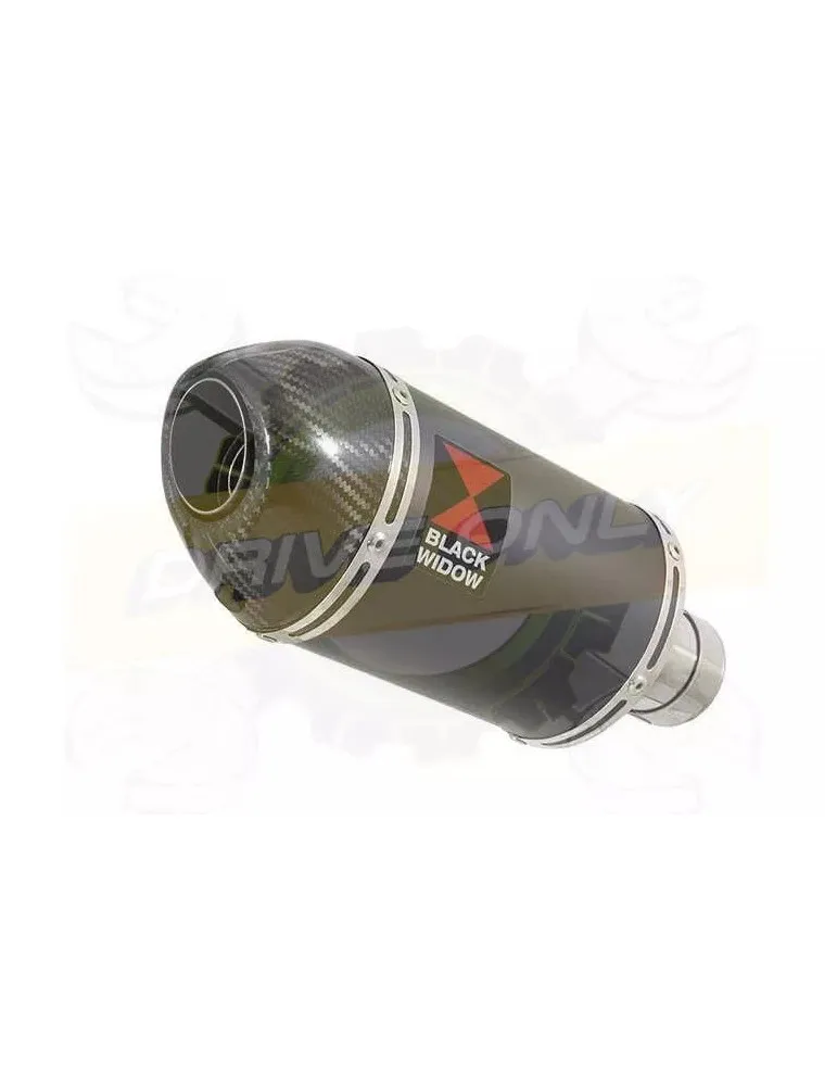 YAMAHA TDM 850 4EP / 3VD 1991 - 2001 2-1 Tube de raccord et Silencieux Ovale Noir En Inox + Canule en Carbone 200mm