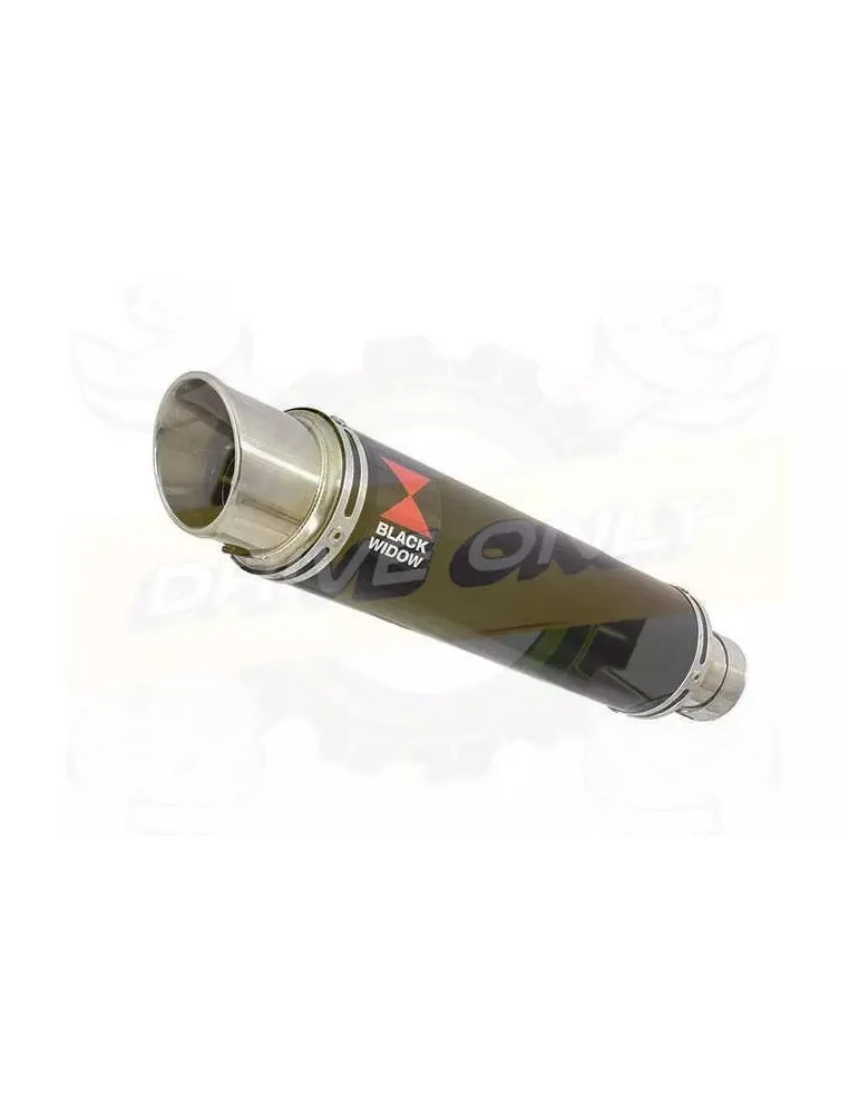 YAMAHA TDM 850 4EP / 3VD 1991 - 2001 2-1 Tube de raccord et Silencieux Rond GP Style Noir En Inox 350mm