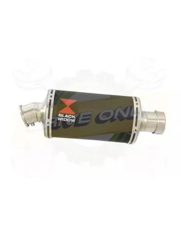 YAMAHA TDM 850 4EP / 3VD 1991 - 2001 2-1 Tube de raccord et Silencieux Rond GP En Carbone + Canule En Inox Anodisé 230mm