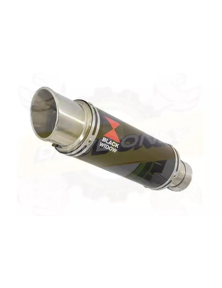 YAMAHA TDM 850 4EP / 3VD 1991 - 2001 2-1 Tube de raccord et Silencieux Rond GP Style Noir En Inox 230mm