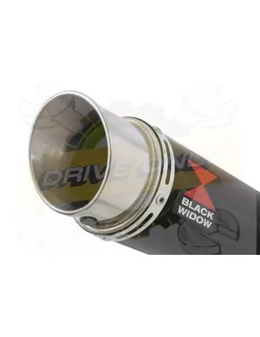 YAMAHA TDM 850 4EP / 3VD 1991 - 2001 2-1 Tube de raccord et Silencieux Rond GP Style Noir En Inox 230mm