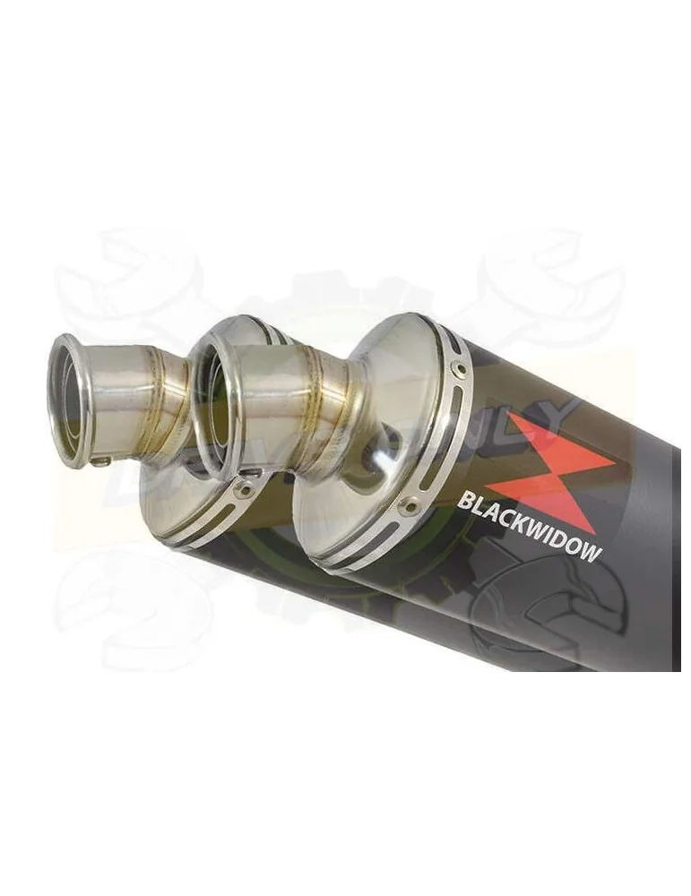 TDM 900 2-2 Silencieux Kit & Silencieux Rond Noir En Inox 300mm