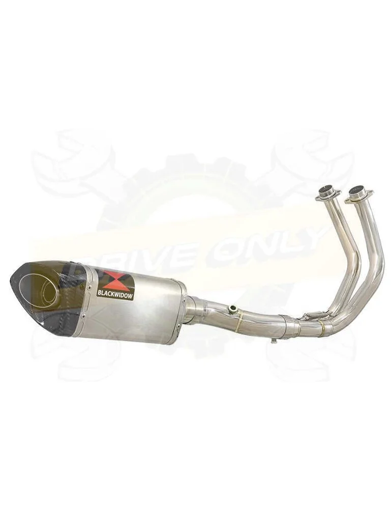 XSR700 XSR 700 2015 -2019 Passage Bas Décatalyseur Ligne complète & Silencieux Tri Ovale en Inox + Canule en Carbone 250mm