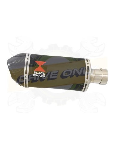 ZX10R ZX10-R E8F E9F E10F 08 09 10 Exhaust De Cat tube de raccord & Ovale Noir Stainless + Carbon Tip Silencieux Kit (1) 200mm