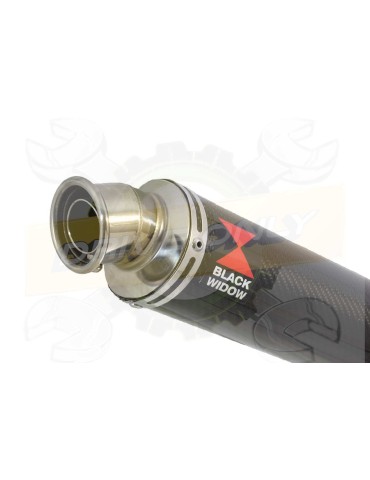 ZX10R Decata / Tube de raccord & Silencieux Rond En Carbone 350mm