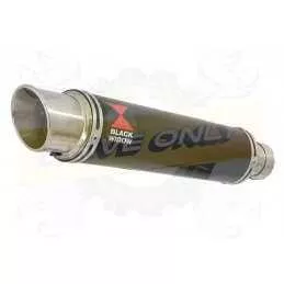  Rond GP Style Noir En Inox Silencieux 350mm