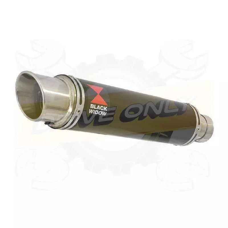  Rond GP Style Noir En Inox Silencieux 350mm