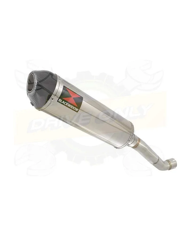 Aprilia Tuono V4R / V4R APRC 2011/2015 Passage Haut Exhaust tube de raccord & Ovale Silencieux En Inox + En Carbone Tip 400mm