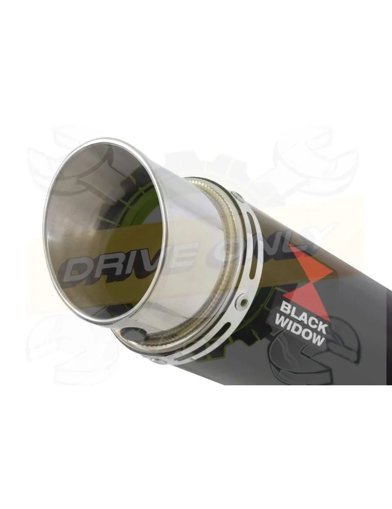 HONDA XL125 VARADERO (JC32) 01-07 Tube de raccord et Silencieux GP Rond Noir En Inox 350mm