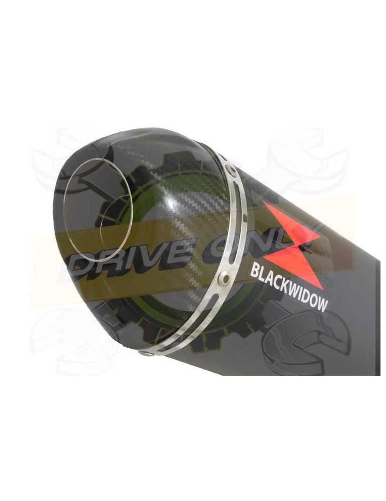 HONDA XL125 VARADERO (JC32) 01-07 Tube de raccord et Silencieux Ovale Noir  En Inox + Carbone 300mm