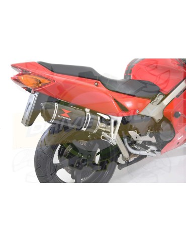 VFR800 98-03 (RC46) Hi level Silencieux kit & Silencieux Ovale En Carbone + carbone 300mm