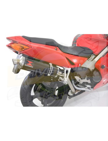 VFR800 98-03 (RC46) Hi level Silencieux kit & Silencieux Ovale Noir En Inox 400mm