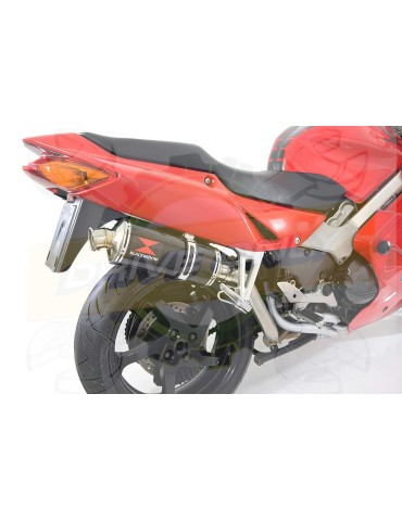 VFR800 98-03 (RC46) Hi level Silencieux kit & Silencieux Ovale Noir En Inox 300mm
