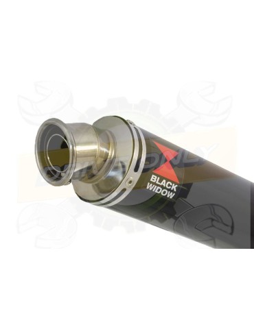 VFR800 98-03 (RC46) Hi level Silencieux kit & Silencieux Rond Noir En Inox 350mm